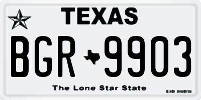 TX license plate BGR9903