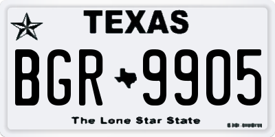 TX license plate BGR9905