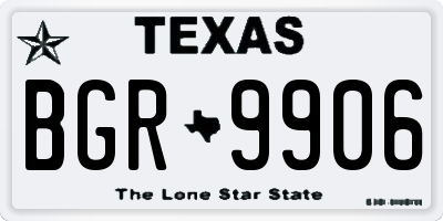 TX license plate BGR9906