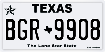 TX license plate BGR9908