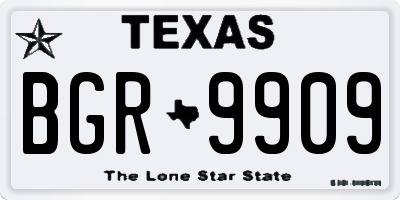 TX license plate BGR9909