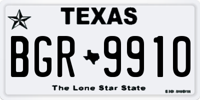 TX license plate BGR9910