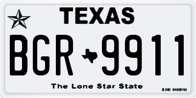 TX license plate BGR9911