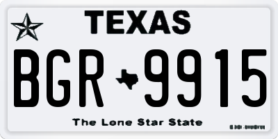 TX license plate BGR9915