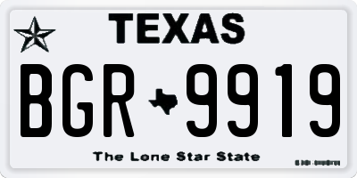 TX license plate BGR9919