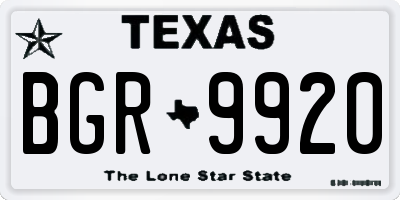 TX license plate BGR9920