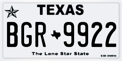 TX license plate BGR9922