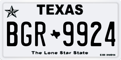 TX license plate BGR9924