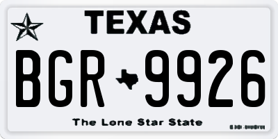 TX license plate BGR9926