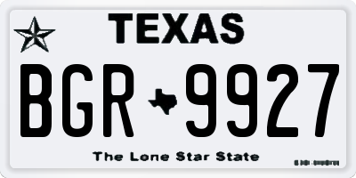 TX license plate BGR9927