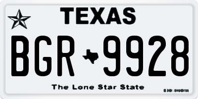 TX license plate BGR9928