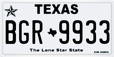 TX license plate BGR9933