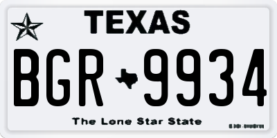 TX license plate BGR9934