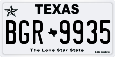 TX license plate BGR9935