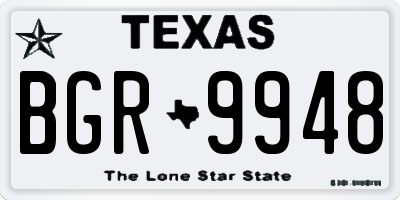 TX license plate BGR9948