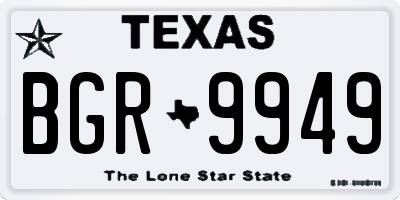 TX license plate BGR9949