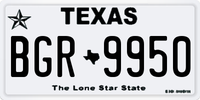 TX license plate BGR9950
