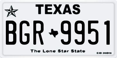 TX license plate BGR9951