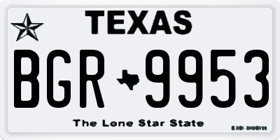 TX license plate BGR9953