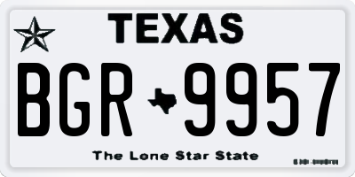 TX license plate BGR9957