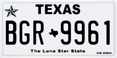 TX license plate BGR9961