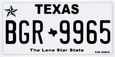 TX license plate BGR9965