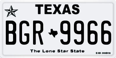 TX license plate BGR9966