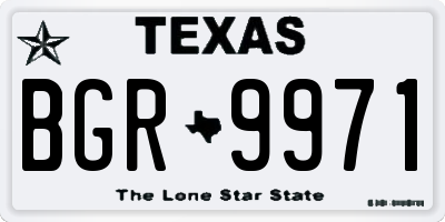 TX license plate BGR9971