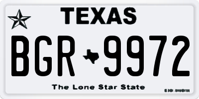 TX license plate BGR9972