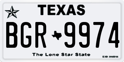 TX license plate BGR9974