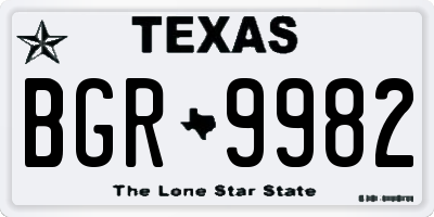 TX license plate BGR9982