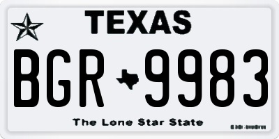 TX license plate BGR9983