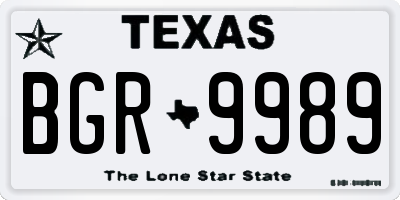 TX license plate BGR9989