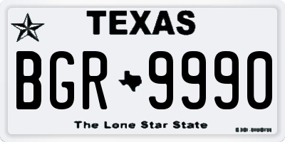 TX license plate BGR9990