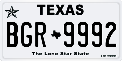 TX license plate BGR9992