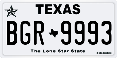 TX license plate BGR9993