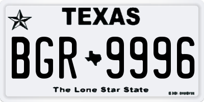 TX license plate BGR9996