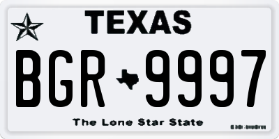 TX license plate BGR9997