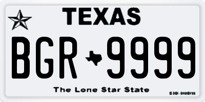 TX license plate BGR9999