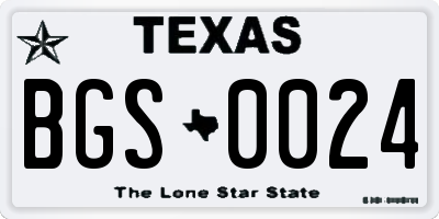 TX license plate BGS0024