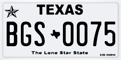 TX license plate BGS0075