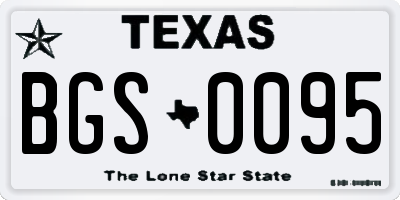 TX license plate BGS0095