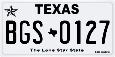 TX license plate BGS0127