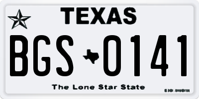 TX license plate BGS0141