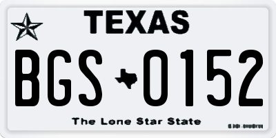 TX license plate BGS0152