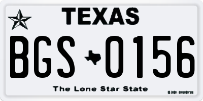 TX license plate BGS0156