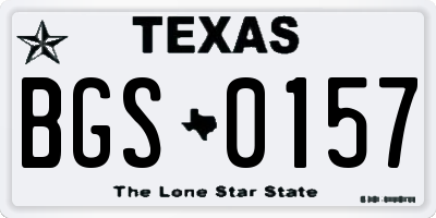 TX license plate BGS0157