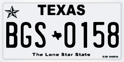 TX license plate BGS0158