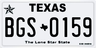 TX license plate BGS0159