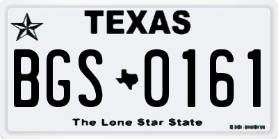 TX license plate BGS0161